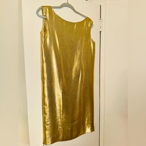 NWOT Michael Kors Gold Lame’ Sleeveless Dress